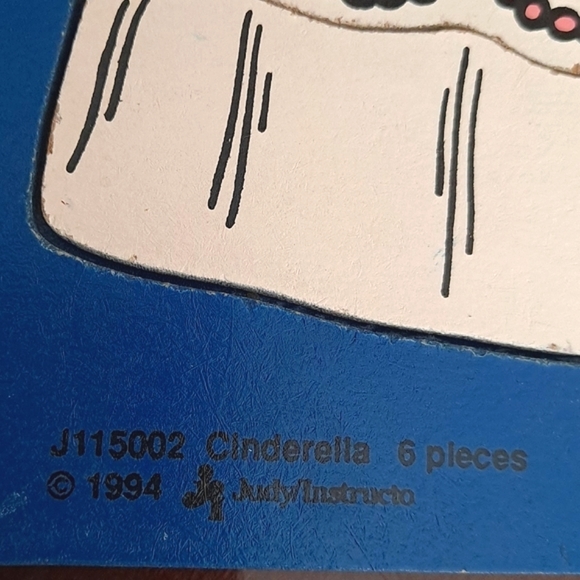 🌸 Disney Cinderella Wooden 6 Piece Puzzle Vintage 90’s USA - Picture 3 of 6